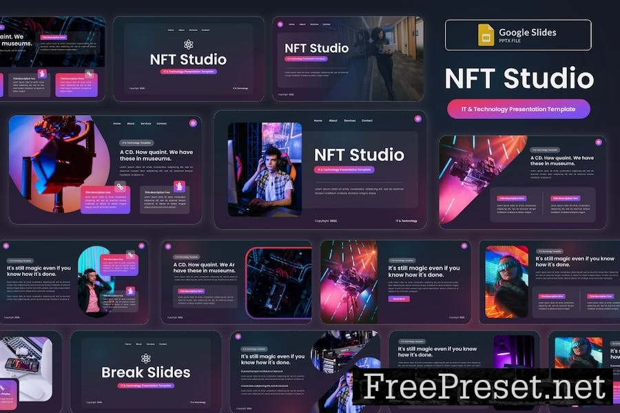 NFT Studio IT & Technology Google Slides Template 6ZFQYK2