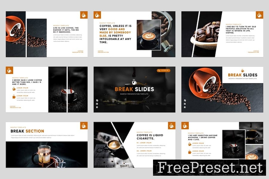 NGOPAY - Coffee Cafe Google Slides Template BU7DW8E