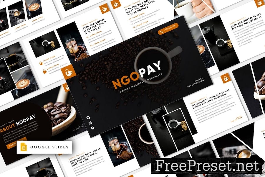 NGOPAY - Coffee Cafe Google Slides Template BU7DW8E