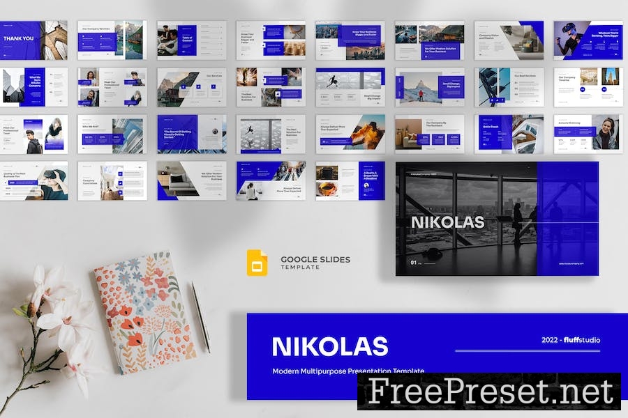 Nikolas - Modern Google Slides Template 54P555D