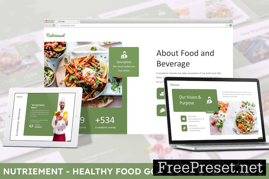 Nutriement - Healthy Food Google Slide Template MAFQ3CJ