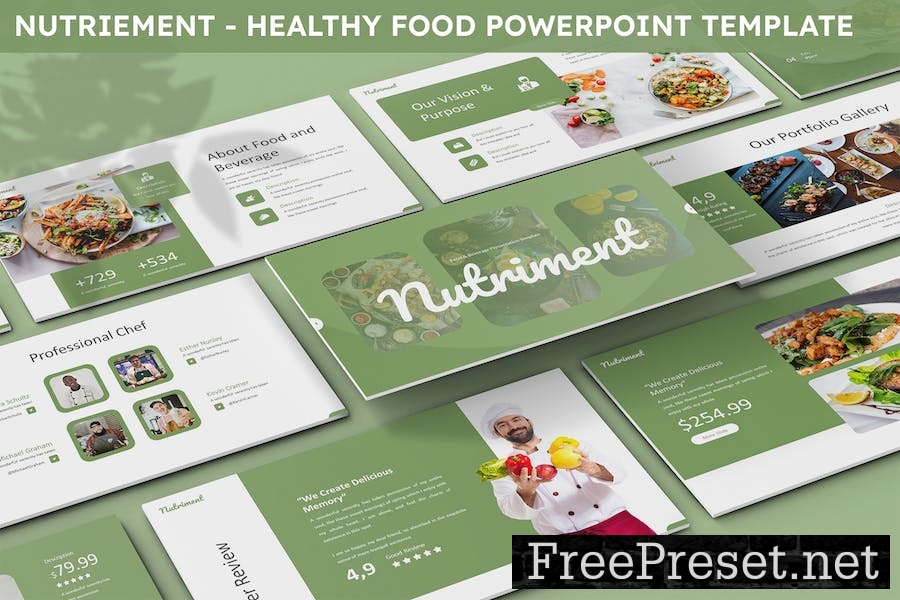 Nutriement - Healthy Food Powerpoint Template 75L84VM