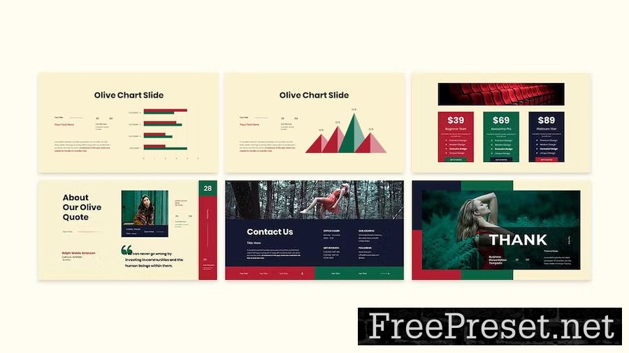 Olive Business Presentation Google Slide Template TK8PM3X