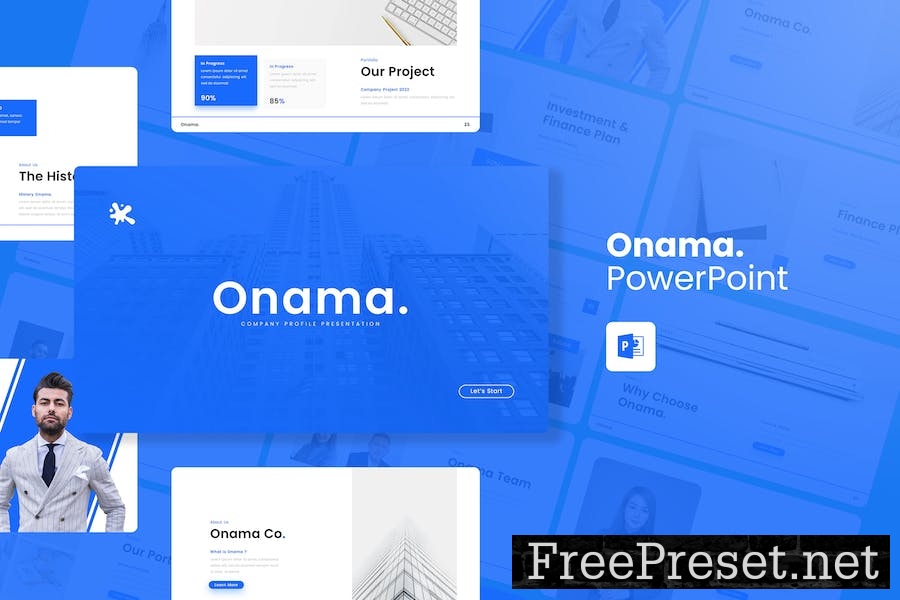 Onama - Company Profile PowerPoint Template BE8MDXJ