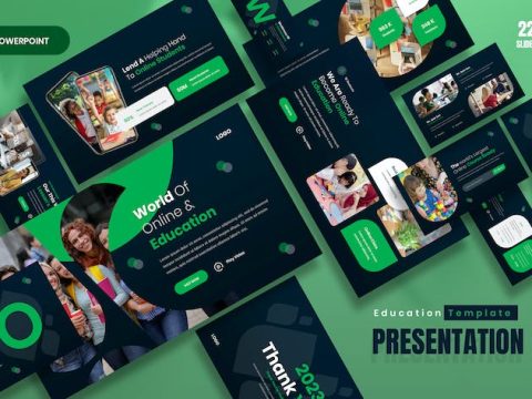 Online Education PowerPoint Presentation Template SJPE9HE