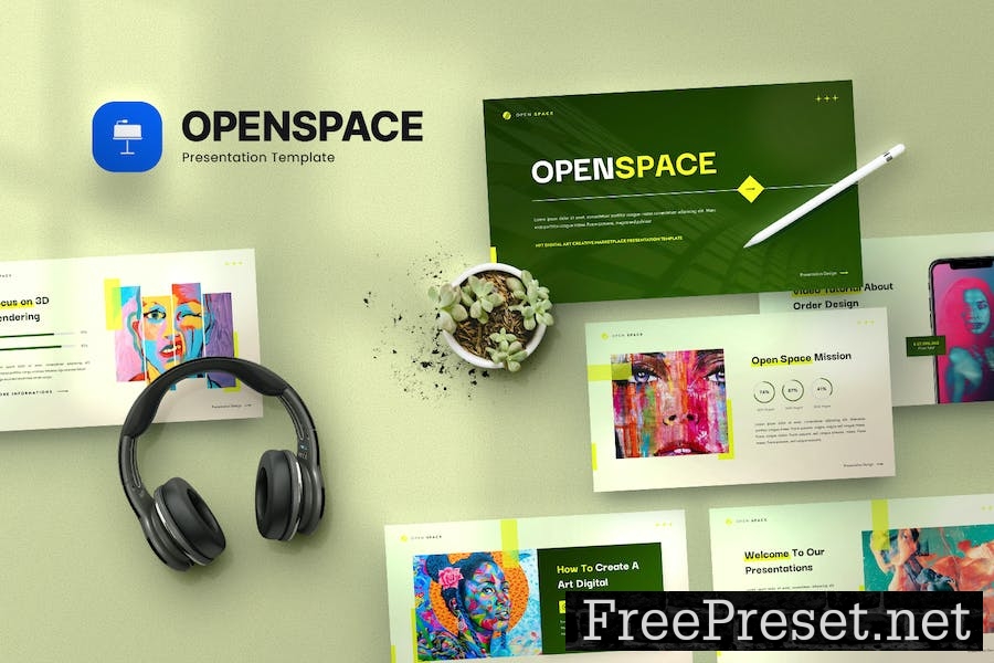 Open Space - NFT Digital Art Keynote Template 9PYC62H