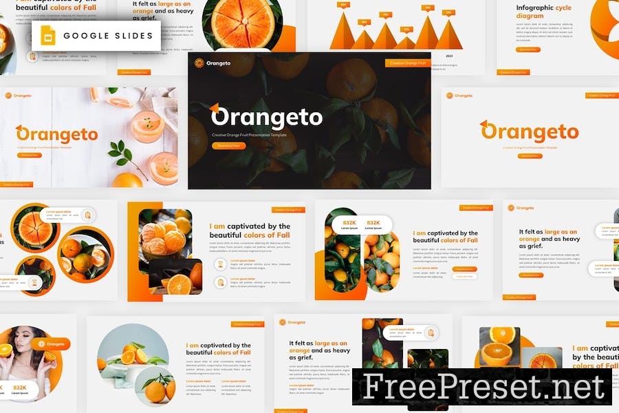 Orangeto - Fresh Fruit Google Slides Template