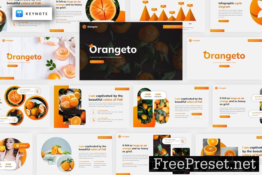 Orangeto - Fresh Fruit Keynote Template G8VWSAE