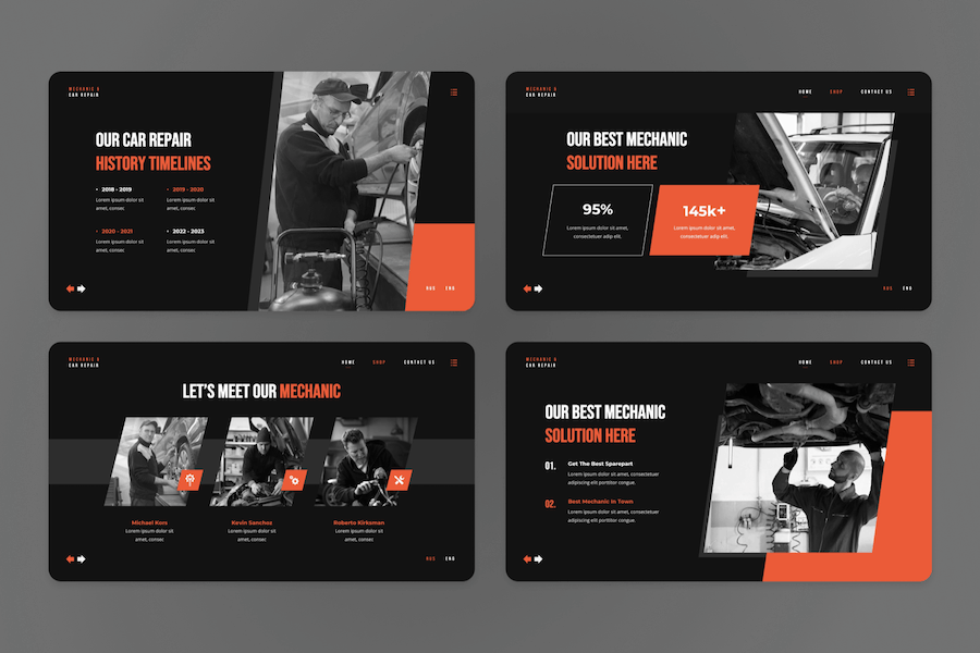 Ostero - Mechanic Car Repair Google Slide Template