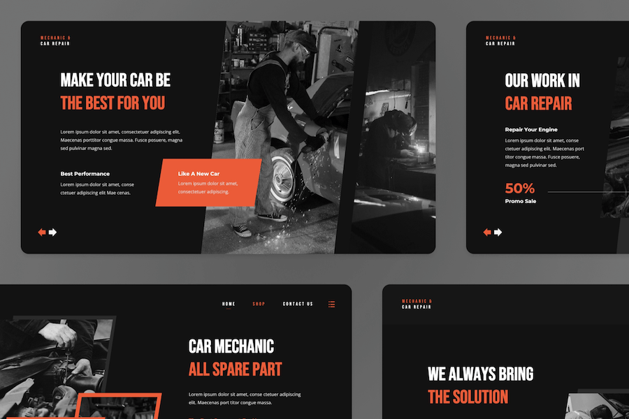 Ostero - Mechanic Car Repair Google Slide Template