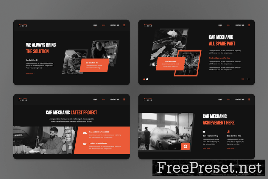 Ostero - Mechanic Car Repair Powerpoint Template Z7CSJ8Z