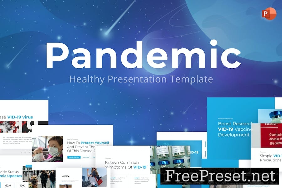 Pandemic Sky Blue Modern Medical PowerPoint AEGBXML