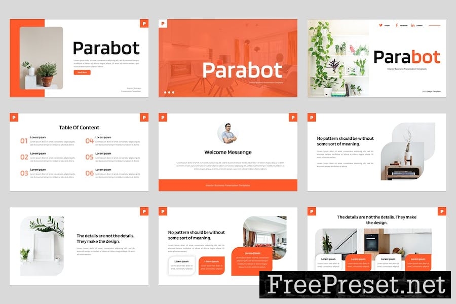 Parabot - Interior Business Google Slides Template D3PVAYH