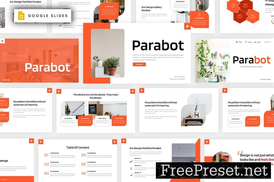 Parabot - Interior Business Google Slides Template D3PVAYH