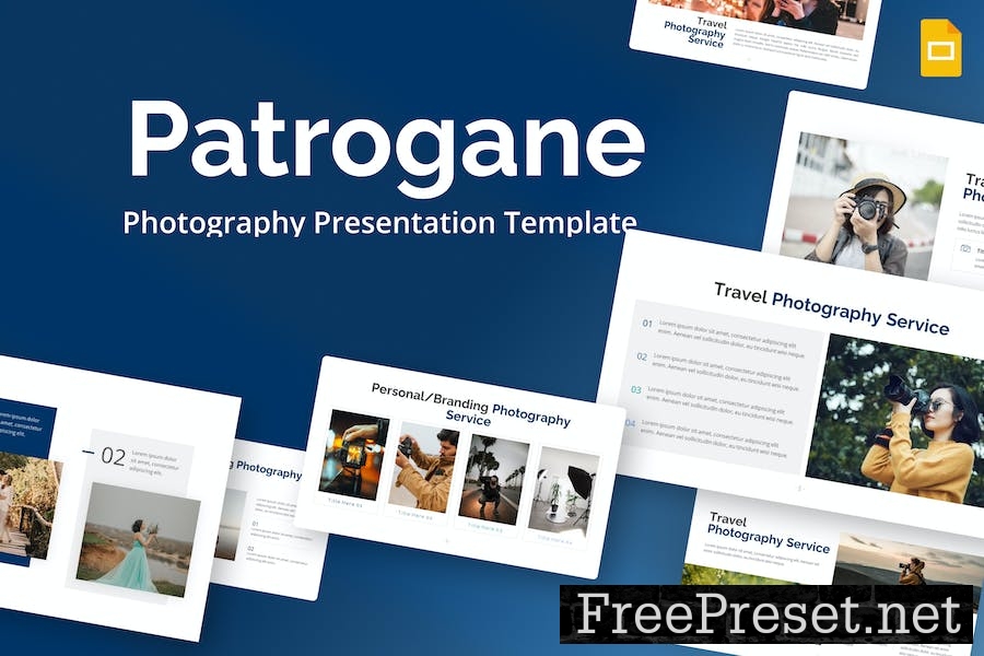 Patrogane Blue Minimalist Photography GoogleSlides