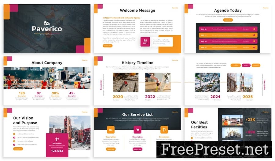 Paverico - Construction Google Slide Template Y3VJVAM