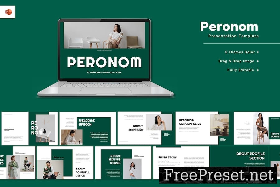 Peronom - Creative Lookbook Powerpoint Template TFCS9Z5