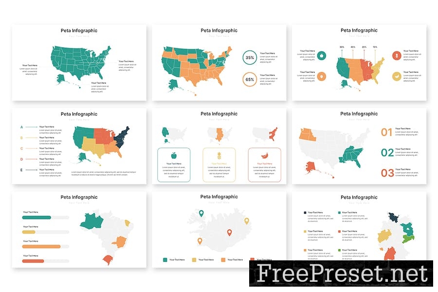 Peta Infographic - Powerpoint Template XZ2F9UX