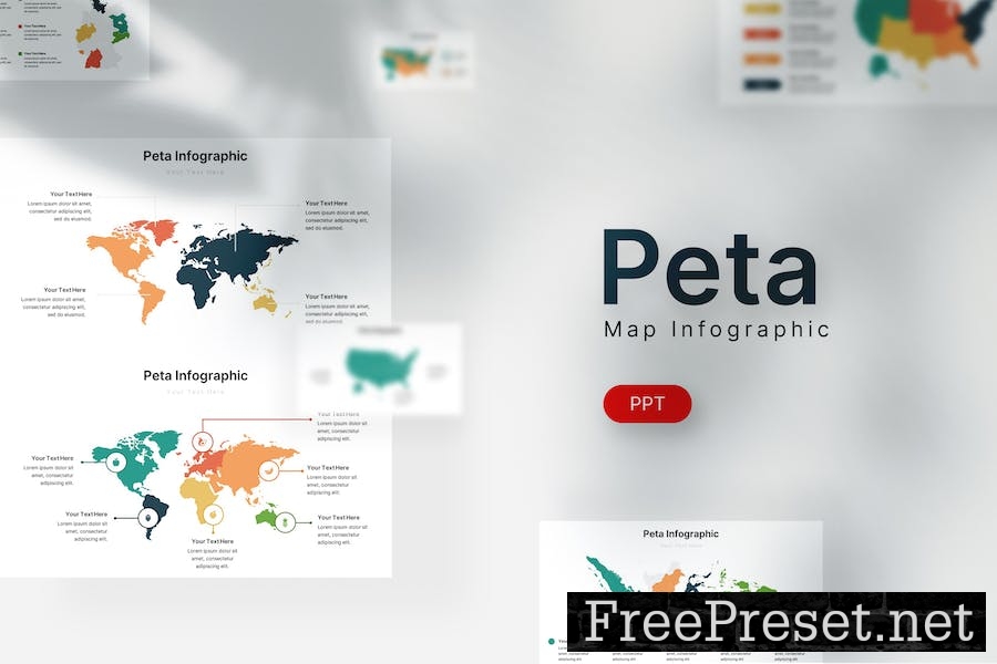 Peta Infographic - Powerpoint Template XZ2F9UX