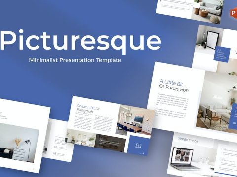 Picturesque Blue Minimalist Business PowerPoint