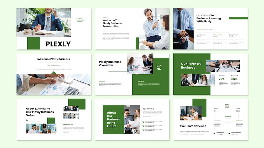 Plexly - Business Presentation PowerPoint Template G69624K