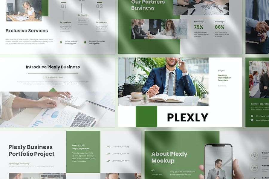 Plexly - Business Presentation PowerPoint Template G69624K