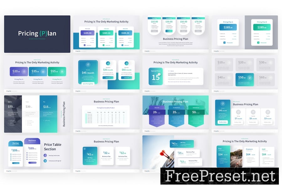 Pricing Plan Professional Google Slides Template 4L3SG9G