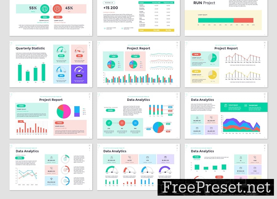 Project Report PowerPoint Presentation Template 7QCBY2V