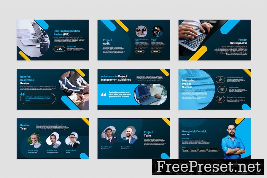 Project Review PowerPoint Presentation Template TD992YJ