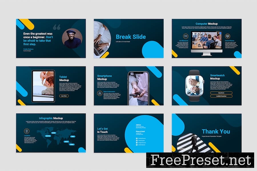 Project Review PowerPoint Presentation Template TD992YJ