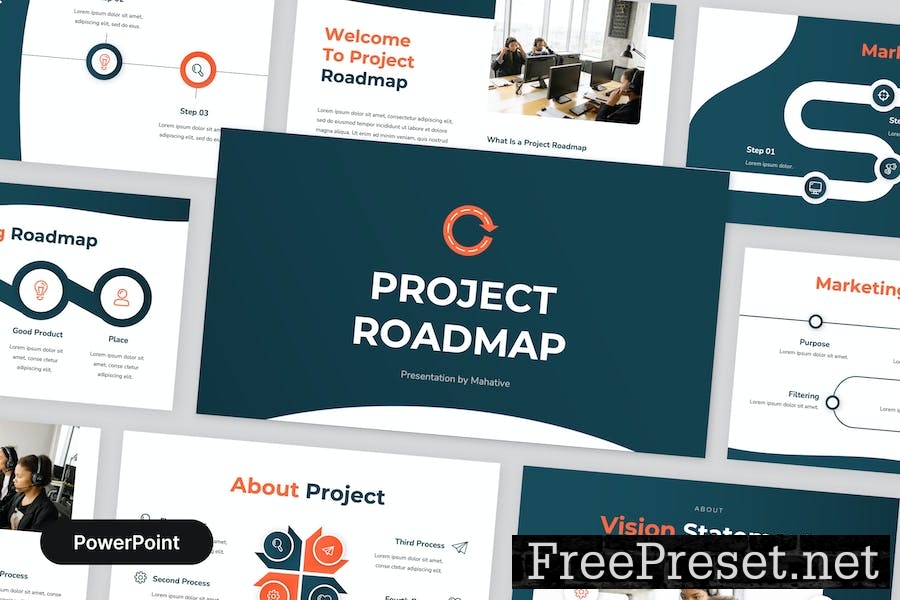 Project Roadmap Powerpoint Presentation JS53TCV