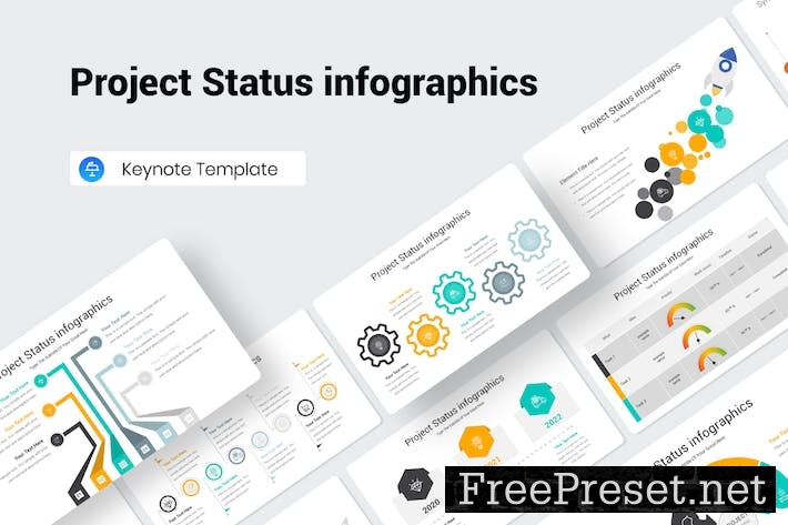 Project Status infographics Keynote Presentation XENPZRV