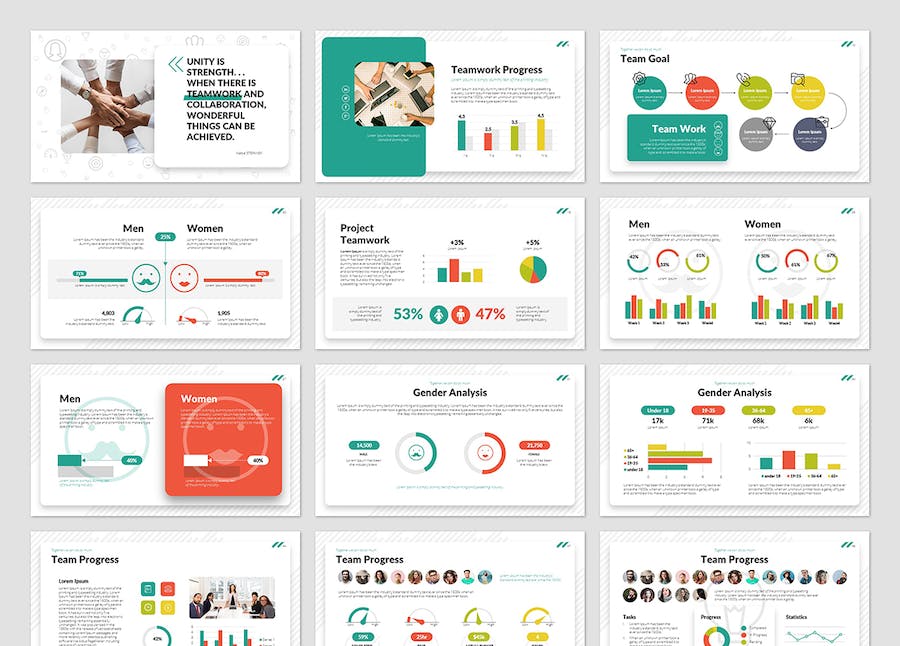 Project Teamwork PowerPoint Presentation Template NLHLERQ