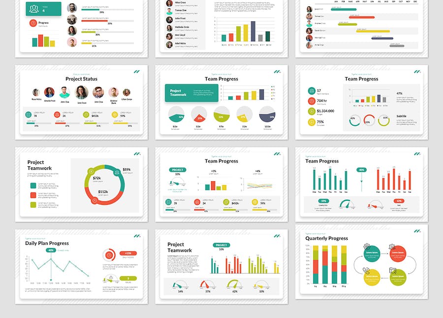 Project Teamwork PowerPoint Presentation Template NLHLERQ