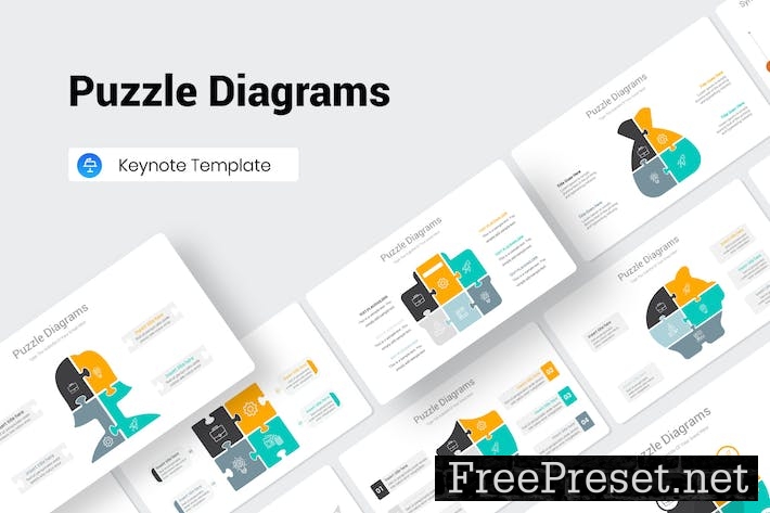 Puzzle Diagrams Keynote Presentation Template YUCSQX9