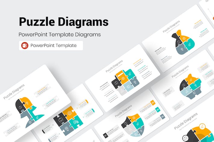 Puzzle Diagrams PowerPoint Template NGB4W6L