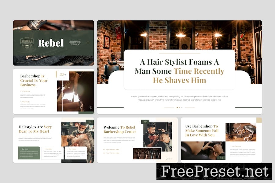 Rebel - Barbershop Google Slide Template H7BFZRB