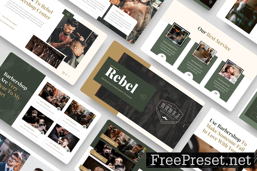 Rebel - Barbershop Google Slide Template H7BFZRB