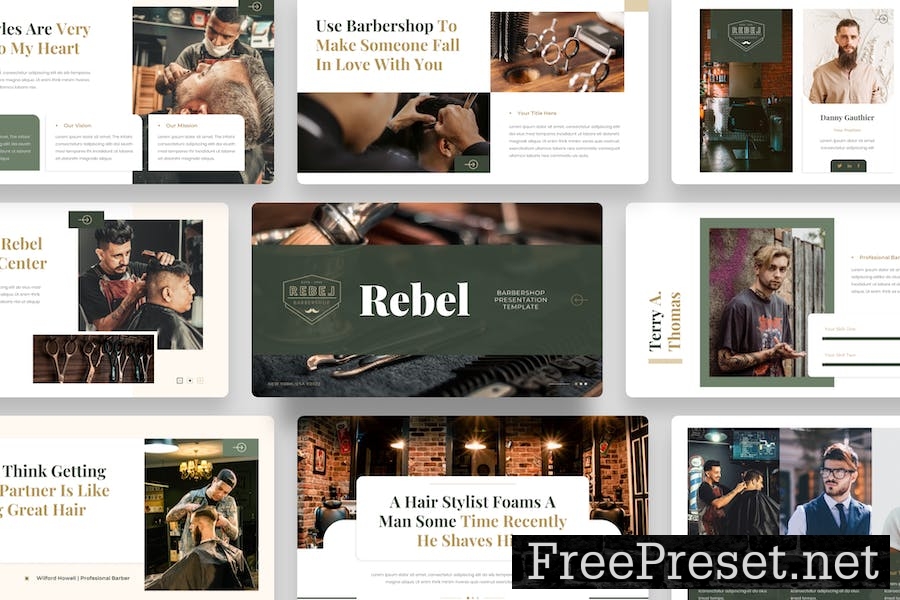 Rebel - Barbershop Keynote Template