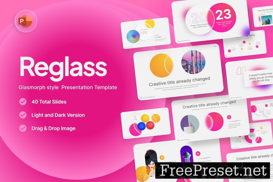 Reglass Glassmorph PowerPoint Template QUWXKBR