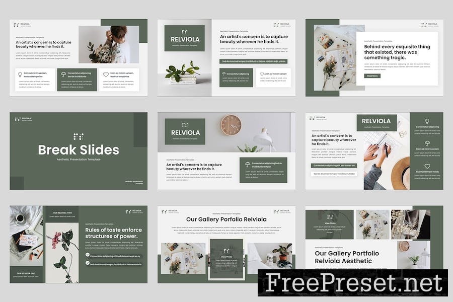 Relviola - Aesthetic Powerpoint Template VRSSMWM