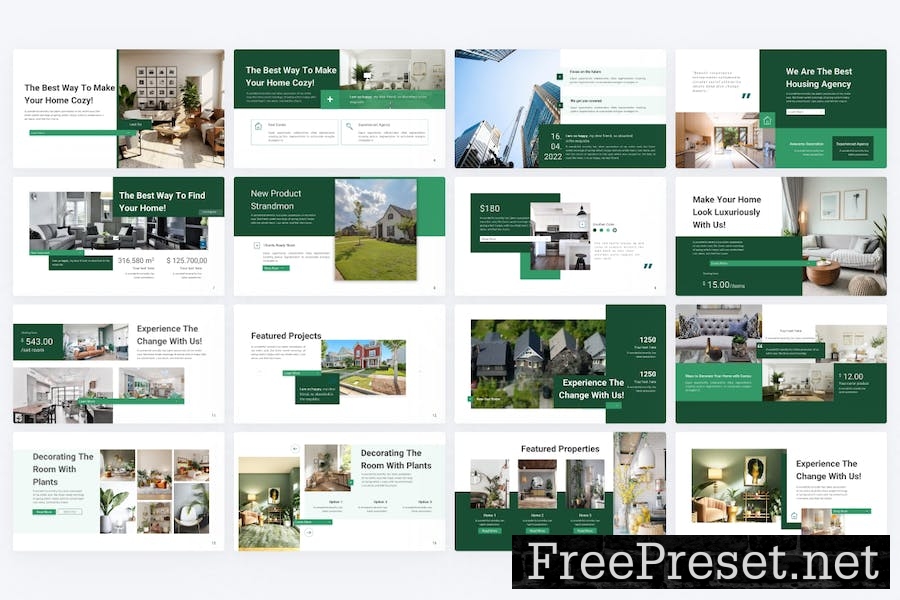 Residensial Green Simple Real Estate Google Slides RM4MAU7