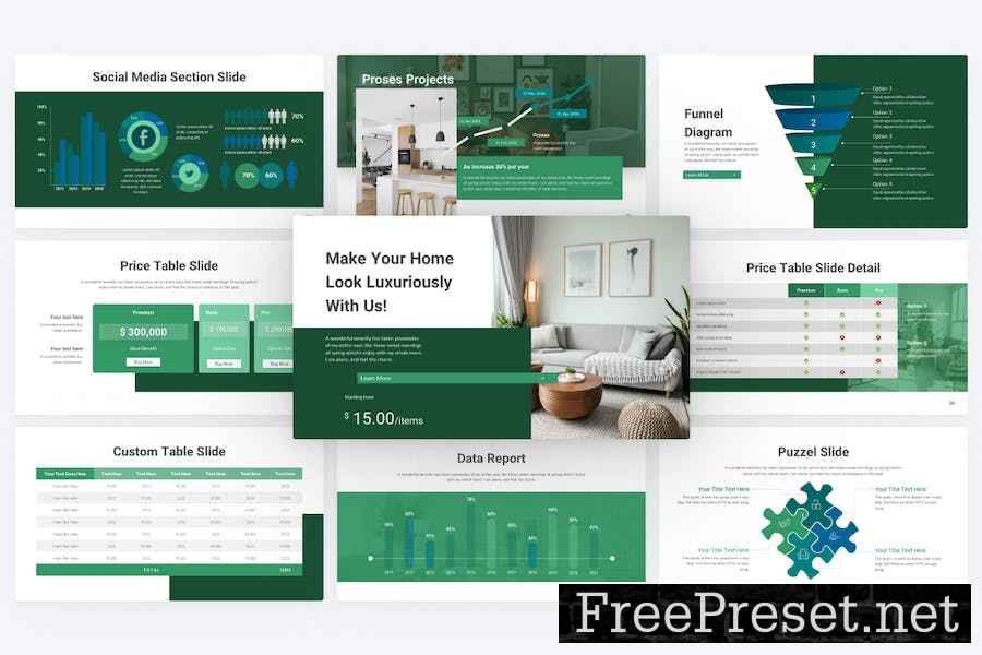 Residensial Green Simple Real Estate Google Slides RM4MAU7