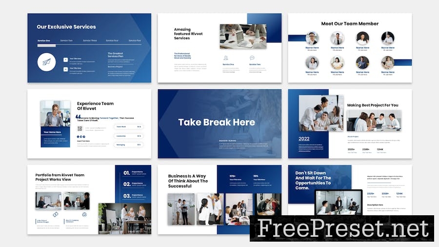 Rivvet - Business Presentation PowerPoint Template VAV58LT