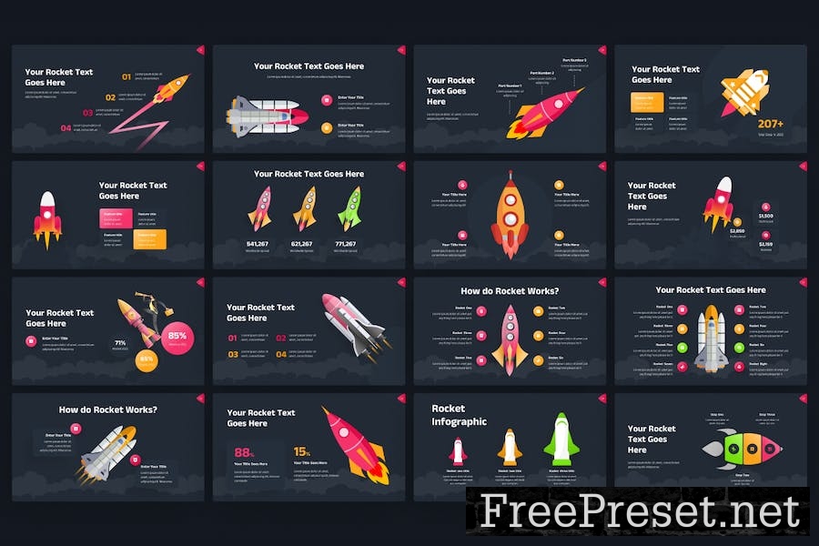 Rocket Infographic Creative Google Slides Template