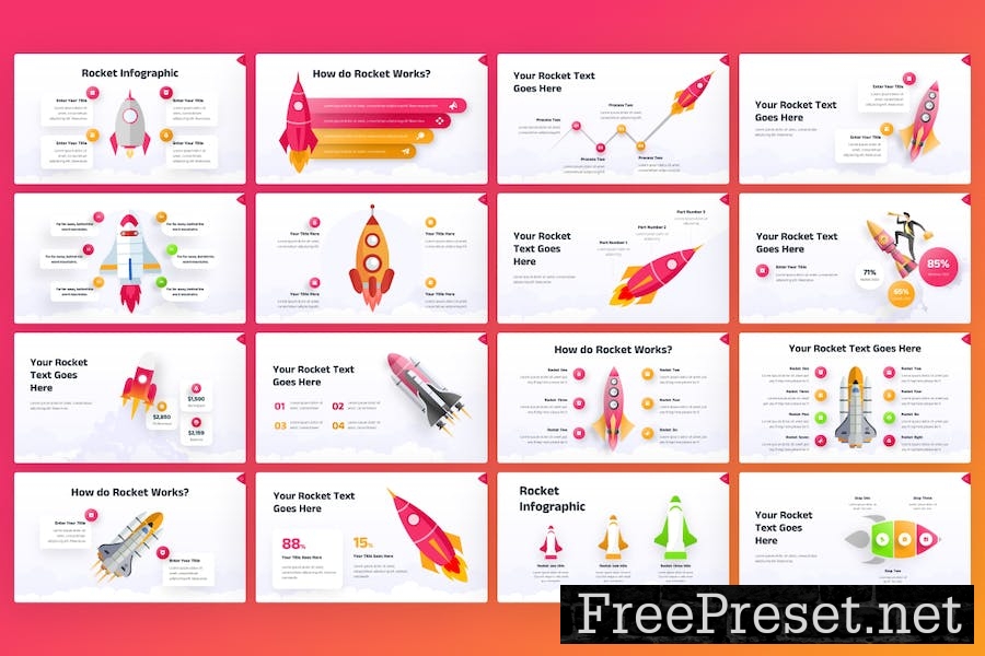 Rocket Infographic Creative Google Slides Template