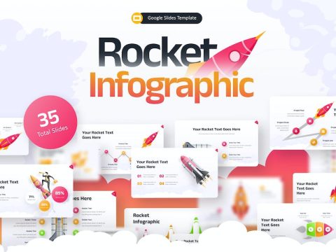 Rocket Infographic Creative Google Slides Template