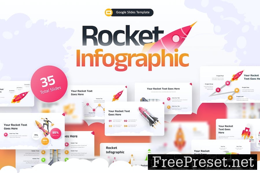 Rocket Infographic Creative Google Slides Template