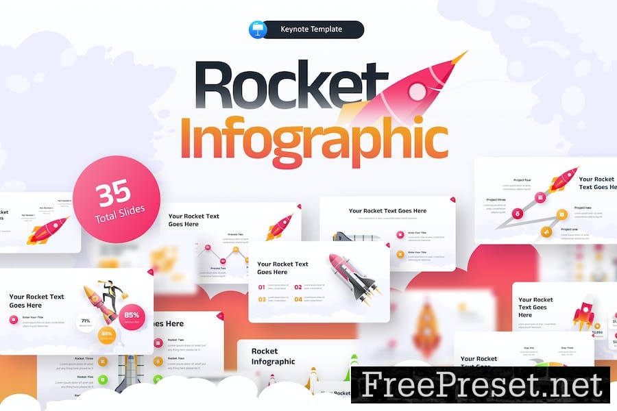 Rocket Infographic Creative Keynote Template