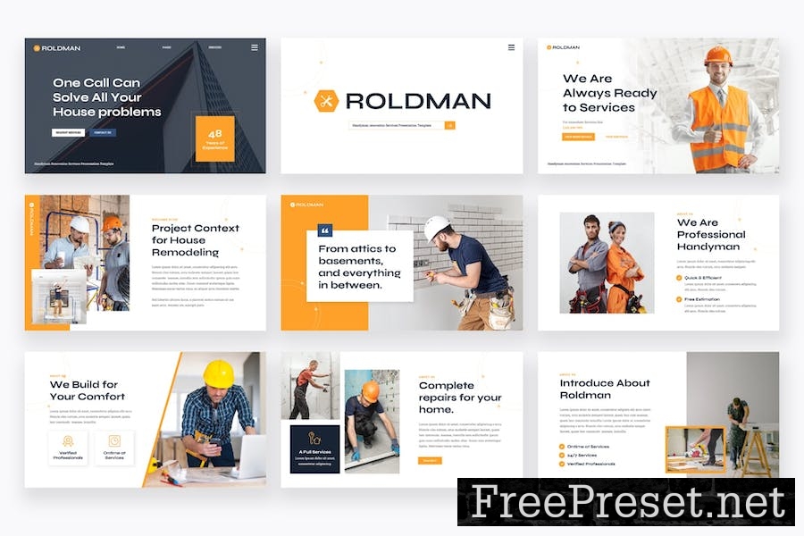 ROLDMAN - Handyman Renovation Powerpoint Template U87APNZ